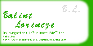 balint lorincze business card